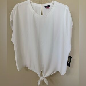 Vince Camuto White Tie-Front Blouse